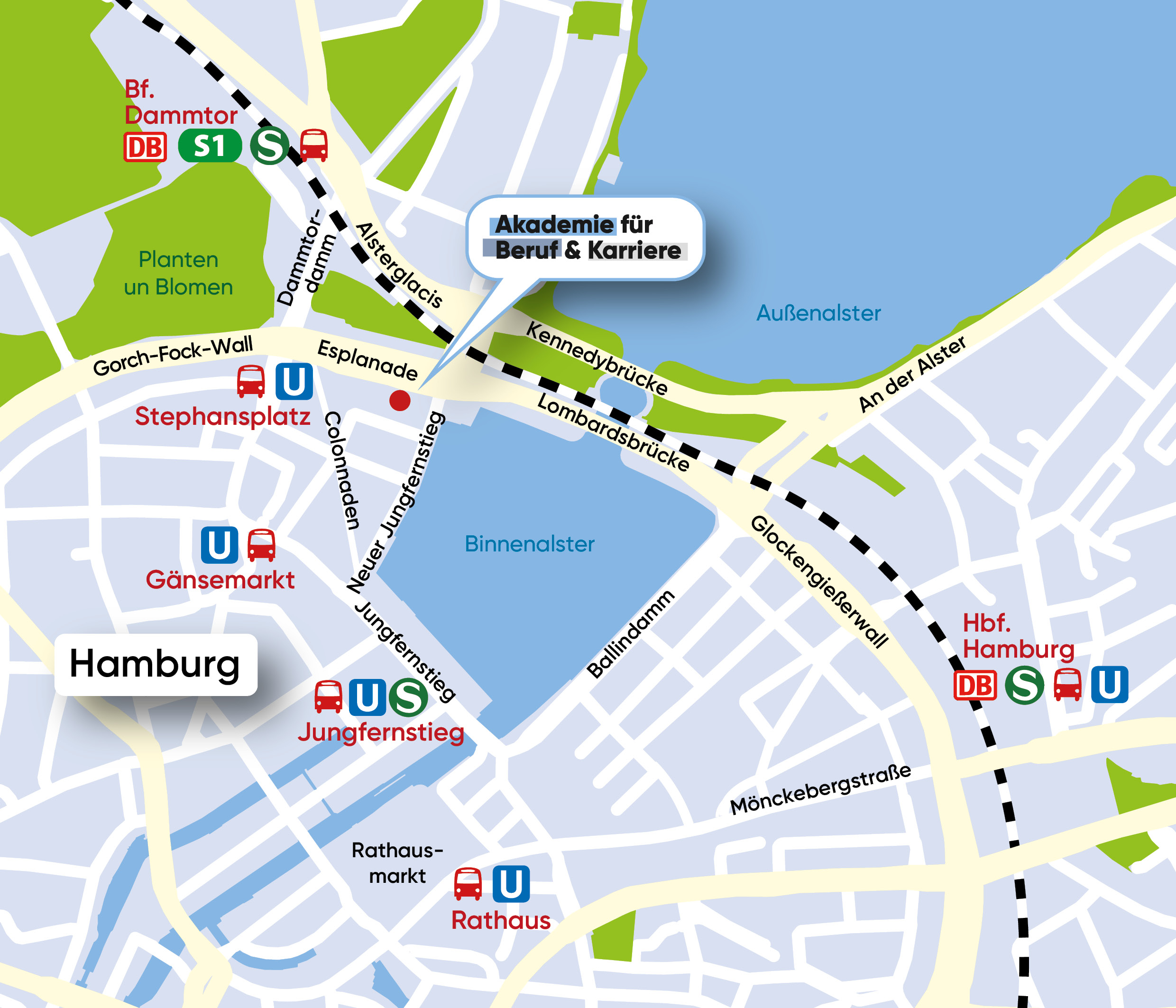 Lageplan-Esplanade-6 bei der Akademie für Beruf und Karriere